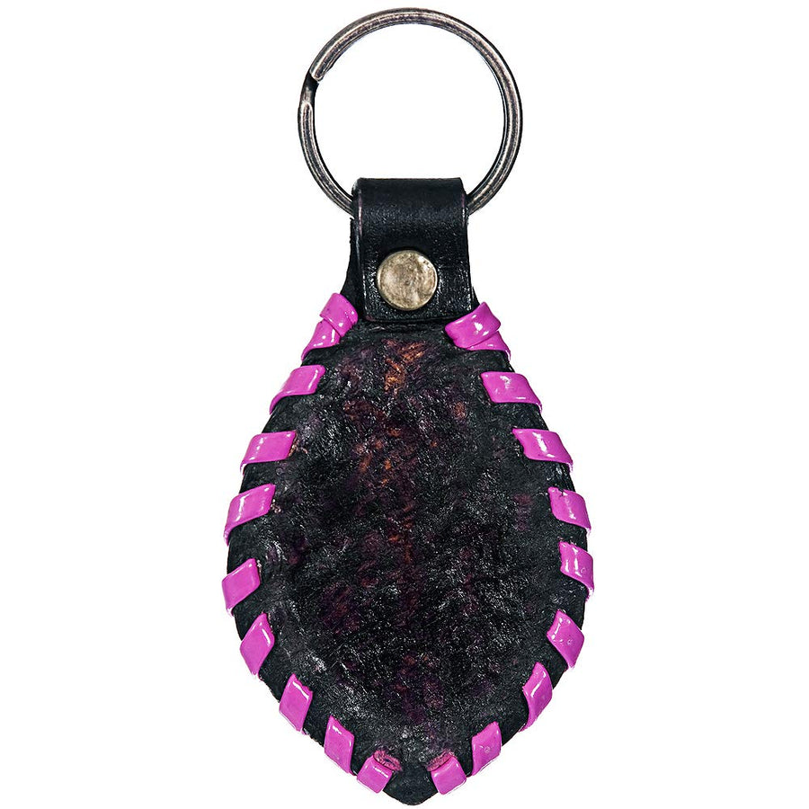 Hand Tooled Leather Key Chain Ring Handcraft Handmade Hilason
