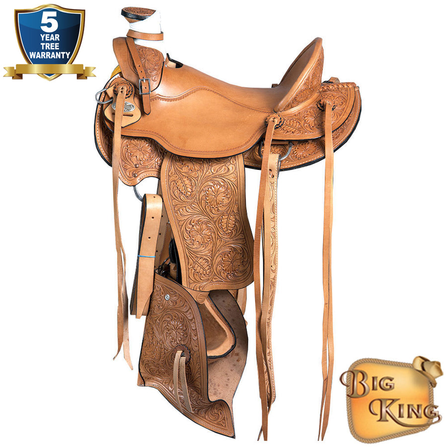16 In Western Horse Wade Saddle American Leather Ranch Roping Tan Hilason - Uhorse
