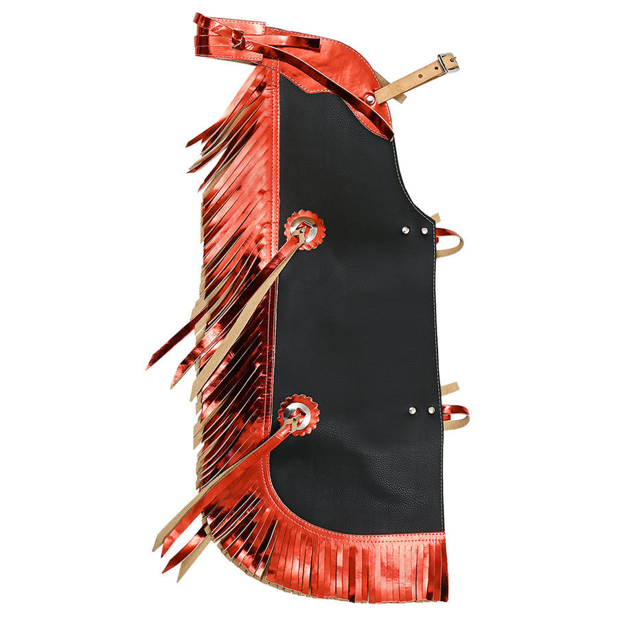 Hilason Western Leather Kids Junior Youth Pro Rodeo Bull Riding Chaps - Uhorse