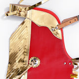 Hilason Western Leather Kids Junior Youth Pro Rodeo Bull Riding Chaps
