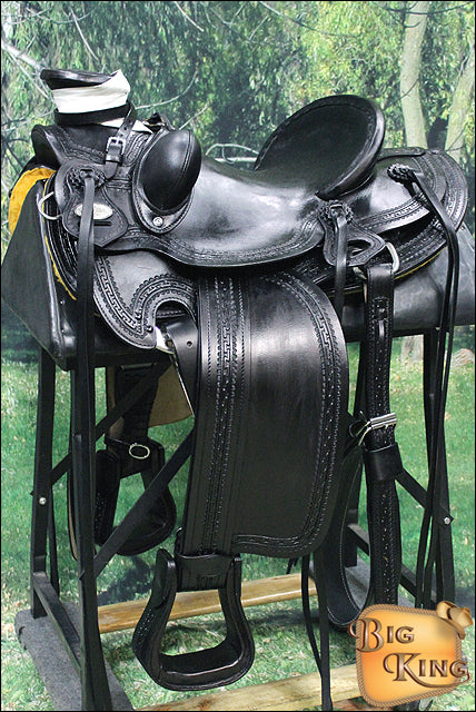 HILASON Western Horse Wade Saddle American Leather Ranch Roping Black | Hand Tooled & For Horses