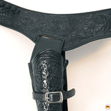 Hilason Western Right Hand Gun Holster Rig 44/45 Caliber Leather Cowboy
