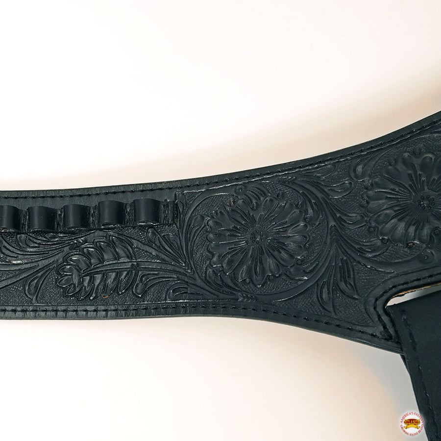 HILASON Western Right Hand Gun Holster Rig 44/45 Caliber Leather Cowboy | Costume Belt