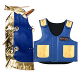 Hilason Junior Youth Bull Riding Pro Rodeo Leather Protective Vest Chaps