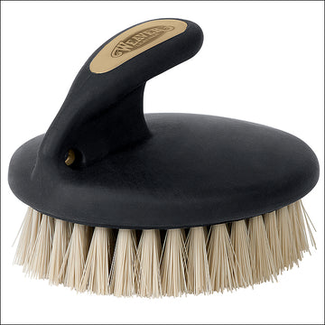Weaver Leather Palm Held Coarse Horse Face Brush W/ Large Soft Bristles Black
