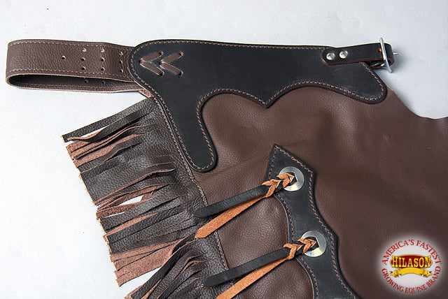 Hilason Hand Picked Bull Riding Chinks Chaps Pro Rodeo Bronc Genuine Leather