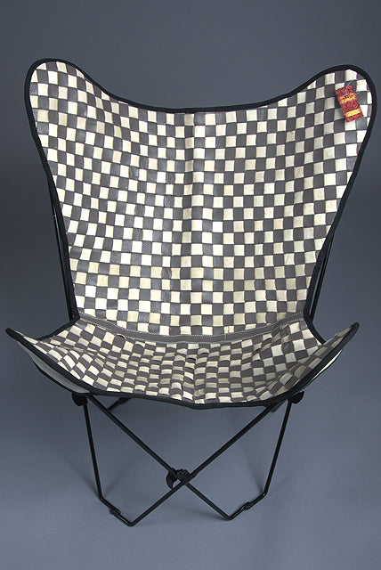 HILASON Genuine Leather Butterfly Chair Folding Lounge Modern Sling Accent Seat | Chair