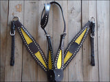 HILASON Western Genuine American Leather Horse Headstall & Breast Collar Set