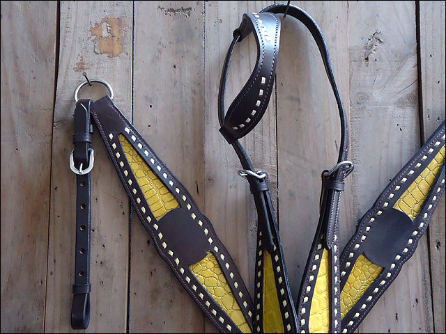 HILASON Western Genuine American Leather Horse Headstall & Breast Collar Set