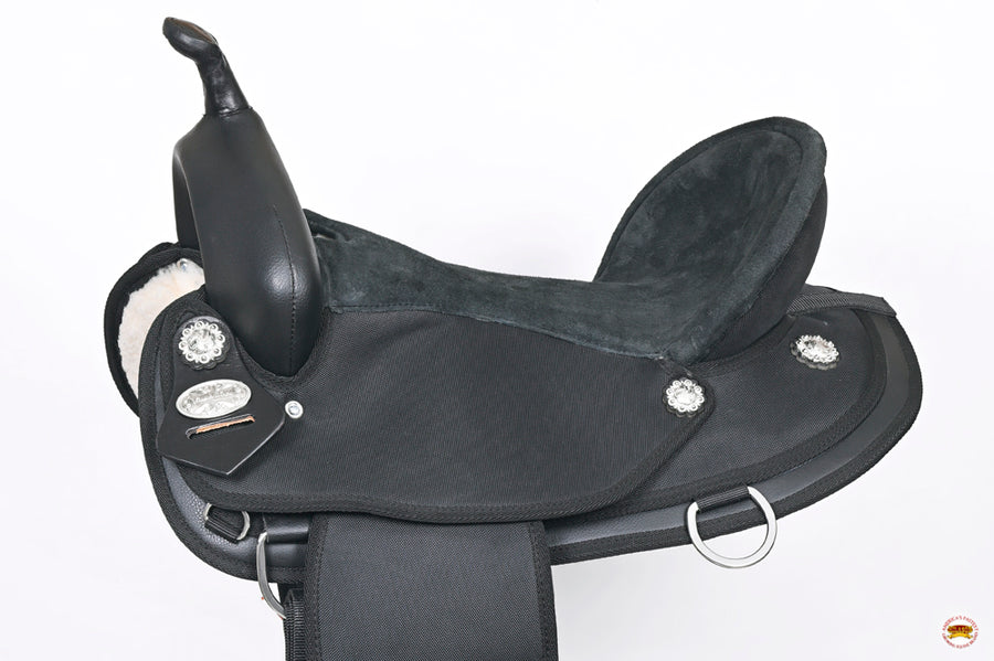 Hilason Horse Barrel Trail Pleasure Endurance Synthetic Saddle Black