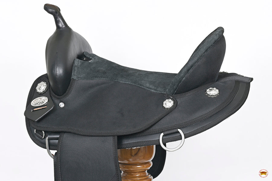 Hilason Horse Barrel Trail Pleasure Endurance Synthetic Saddle Black