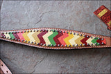 Hilason Western Horse Breast Collar American Leather Aztec Hand Paint