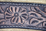 HILASON Western Horse Headstall & Breast Collar Tack Genuine American Leather Floral Rough Out Black