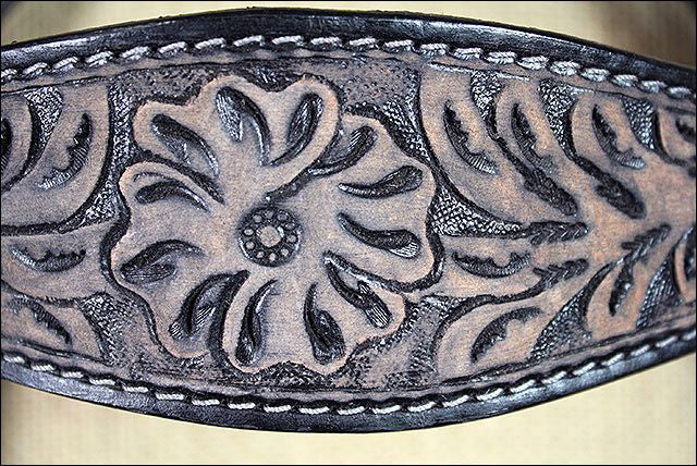 HILASON Western Horse Headstall & Breast Collar Tack Genuine American Leather Floral Rough Out Black