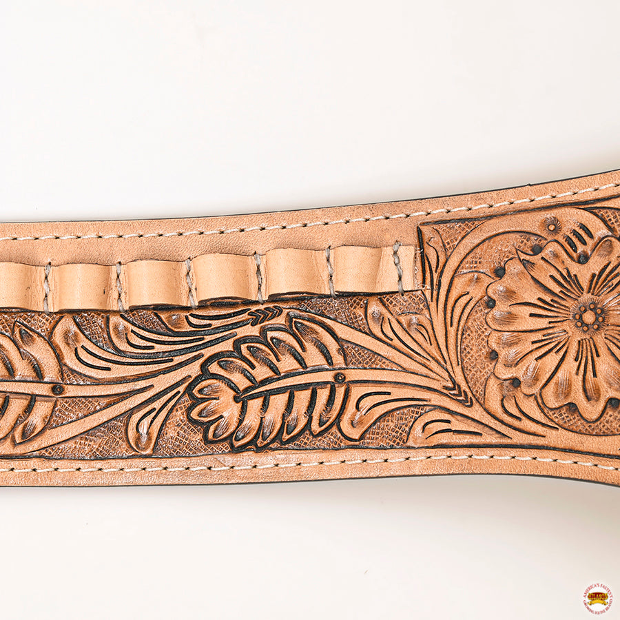 HILASON Western Right Hand Gun Holster Rig 44/45 Caliber Leather Cowboy Tan | Costume Belt