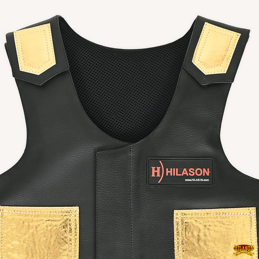 Hilason Kids Junior Youth Bull Riding Pro Rodeo Leather Protective Vest