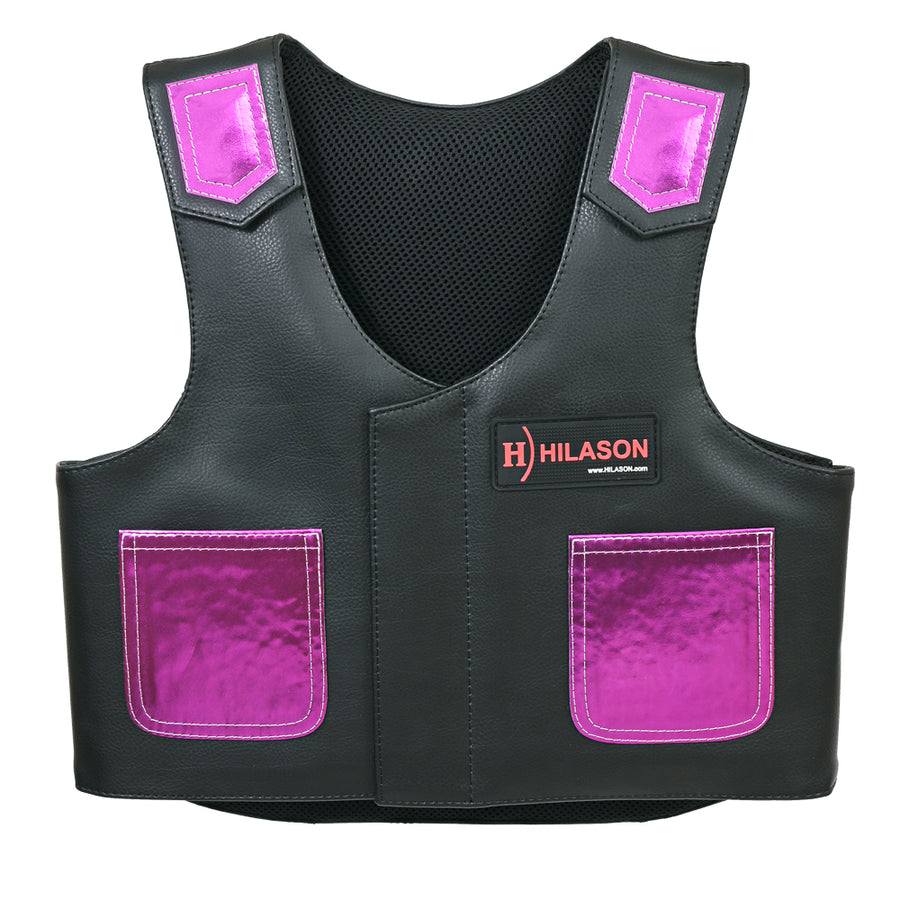 Hilason Kids Junior Youth Horse Riding Pro Rodeo Leather Protective Vest - Uhorse