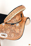 Hilason Western Horse Treeless Trail Barrel Saddle American Leather Tan