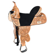Hilason Western Horse Treeless Trail Barrel Saddle American Leather Tan