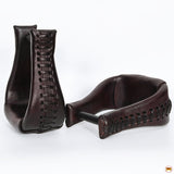 HILASON Western Saddle Bell Dark Oil Leather Horse Stirrups | Equestrian All-Purpose