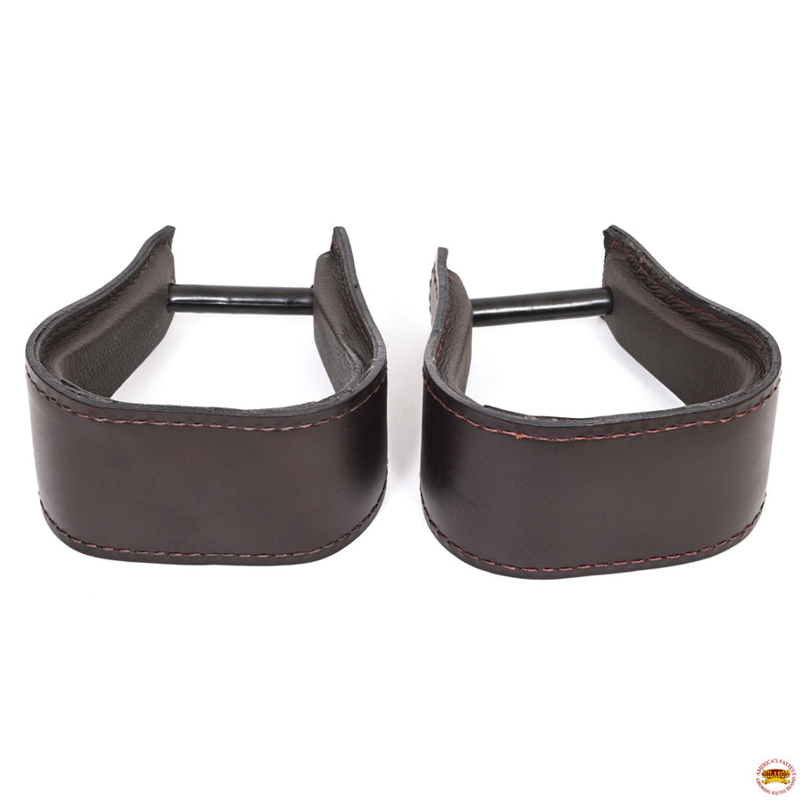 Hilason Western Saddle Dark Brown Leather Covered Horse Stirrups