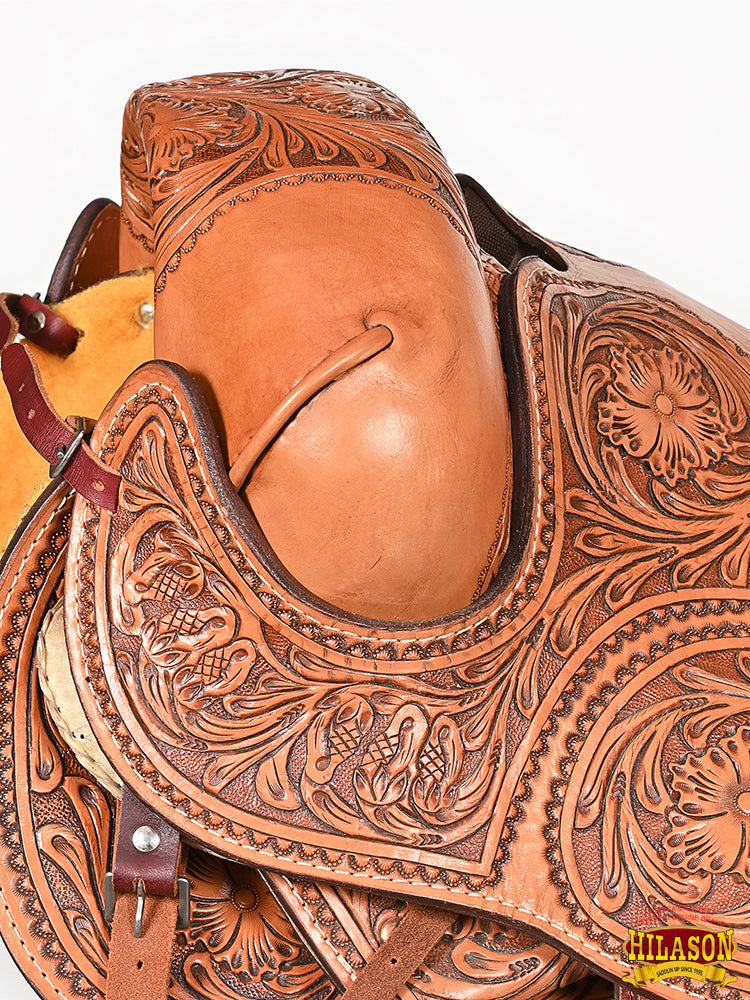 Hilason Classic Series Hand-Made Rodeo Bronc American Leather Saddle