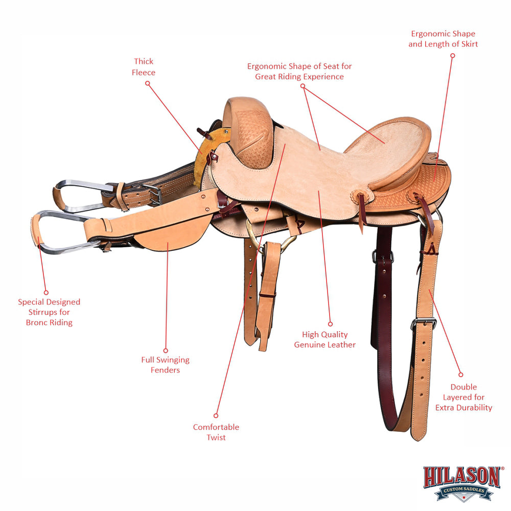 Horse Bronc Saddle Hilason Classic Series Rodeo American Leather