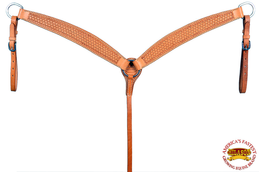 Hilason Western American Leather Horse Breast Collar Tan Basket Weave