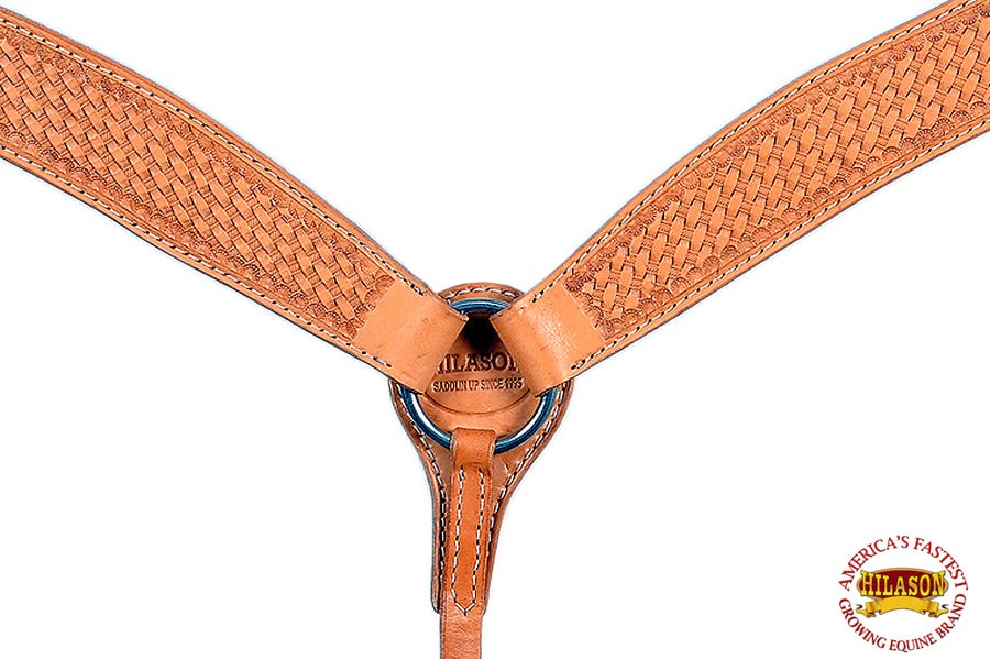 Hilason Western American Leather Horse Breast Collar Tan Basket Weave