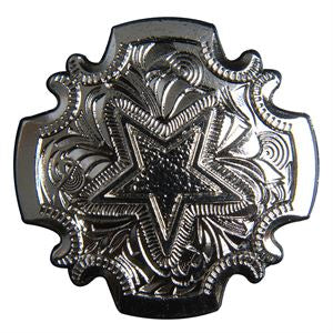 Western Screw Back Concho 1.5In Bright Silver Star Saddle Cowgirl Hilason