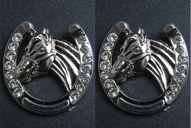 HILASON Horseshoe Silver Concho Saddle Headstall Tack Cowgirl Horse, Color | Bridle Conchos Slotted