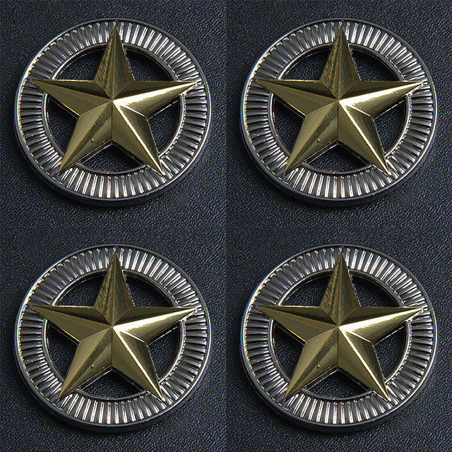 Western Screw Back Concho 1.5 In Silver Gold Star Saddle Cowgirl