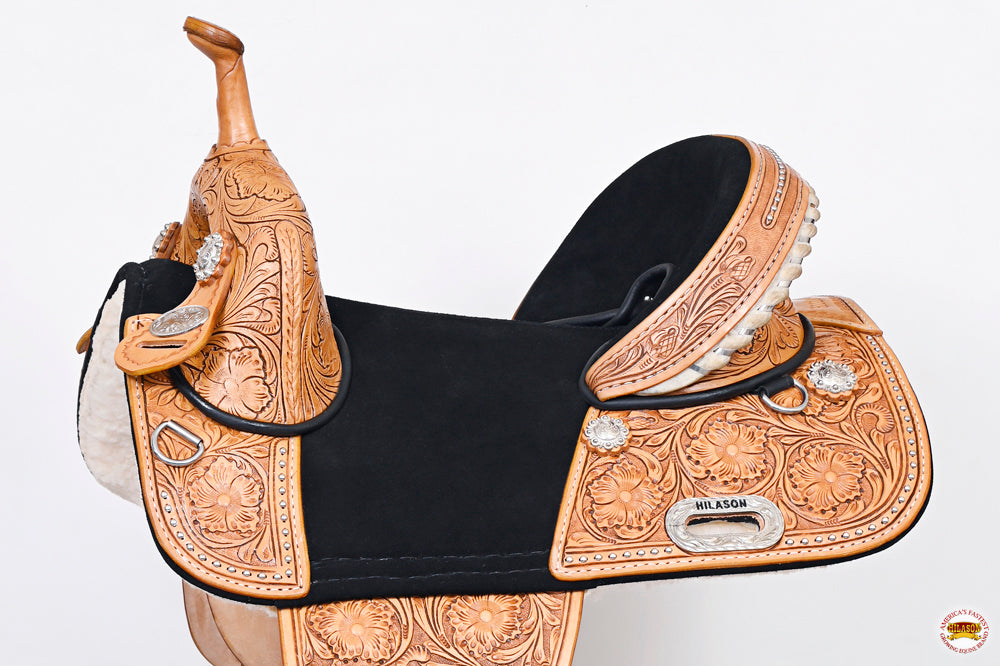 Child Treeless Horse Saddle Western American Leather Barrel Hilason