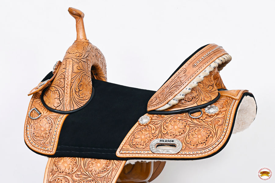 HILASON Child Treeless Horse Saddle Western American Leather Barrel | for Horses