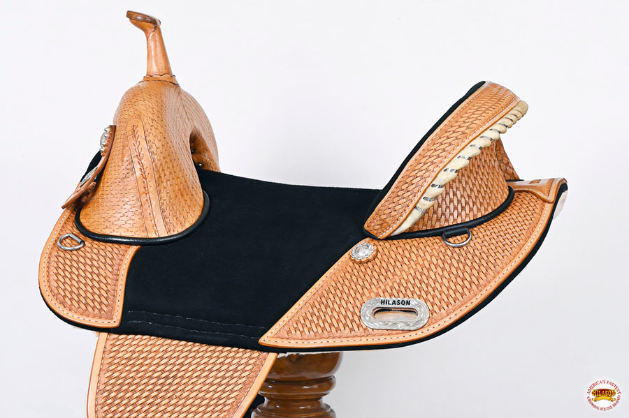 HILASON Western Horse Treeless Trail Barrel Saddle American Leather | for Horses