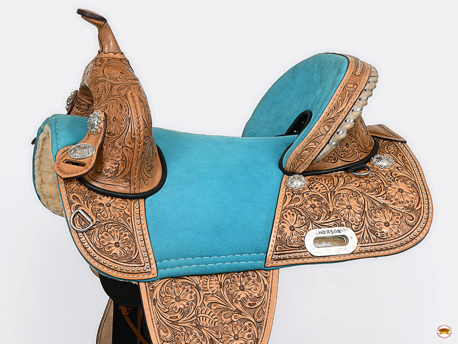 HILASON Western Horse Saddle Treeless Trail Barrel Leather | for Horses
