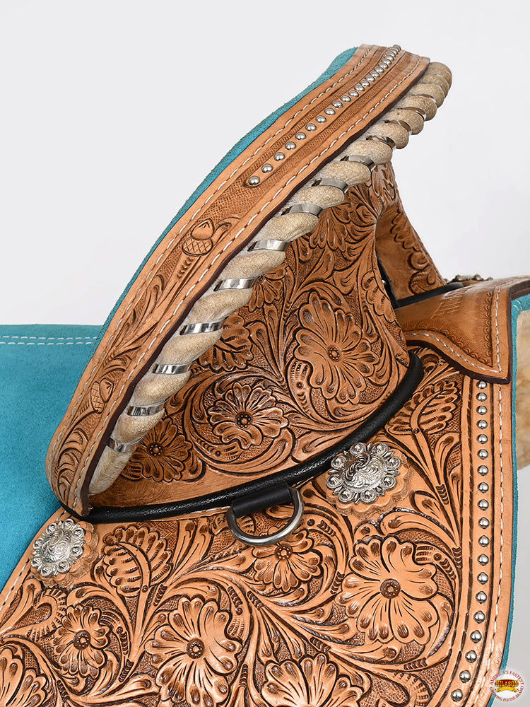 Hilason Western Horse Saddle Treeless Trail Barrel Leather