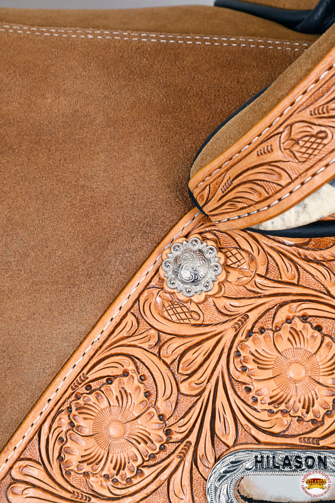 HILASON Western Horse Treeless Trail Barrel Saddle American Leather | for Horses
