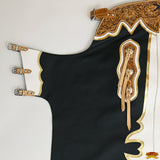 Hilason Handmade Genuine Leather Chaps Adult Handtooled Rodeo Bull Riding