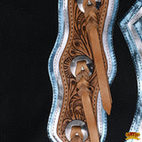 Hilason Handmade Genuine Leather Chaps Adult Handtooled Rodeo Bull Riding