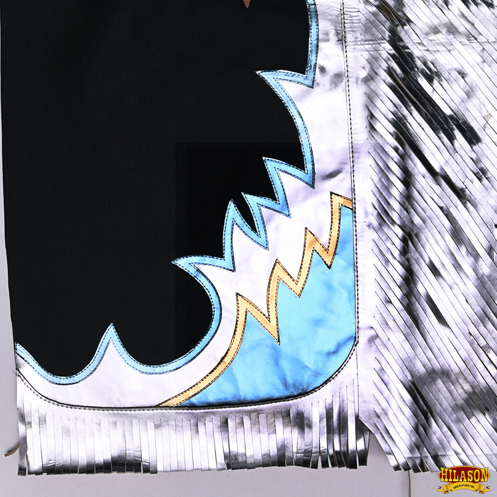 Hilason Handmade Genuine Leather Chaps Adult Handtooled Rodeo Bull Riding