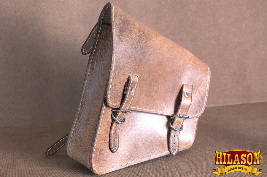 HILASON Vintage Rustic Leather Bag For Right Side (Softail & Rigid Frames)