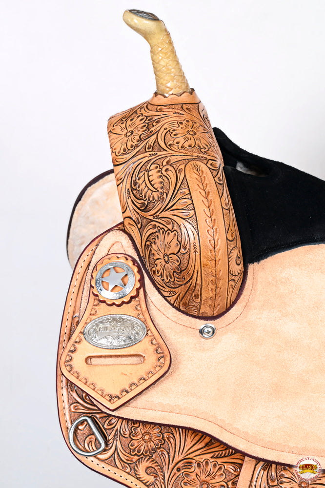 HILASON Flex Tree Western Horse Saddle American Leather Trail Barrel | for Horses Quilted