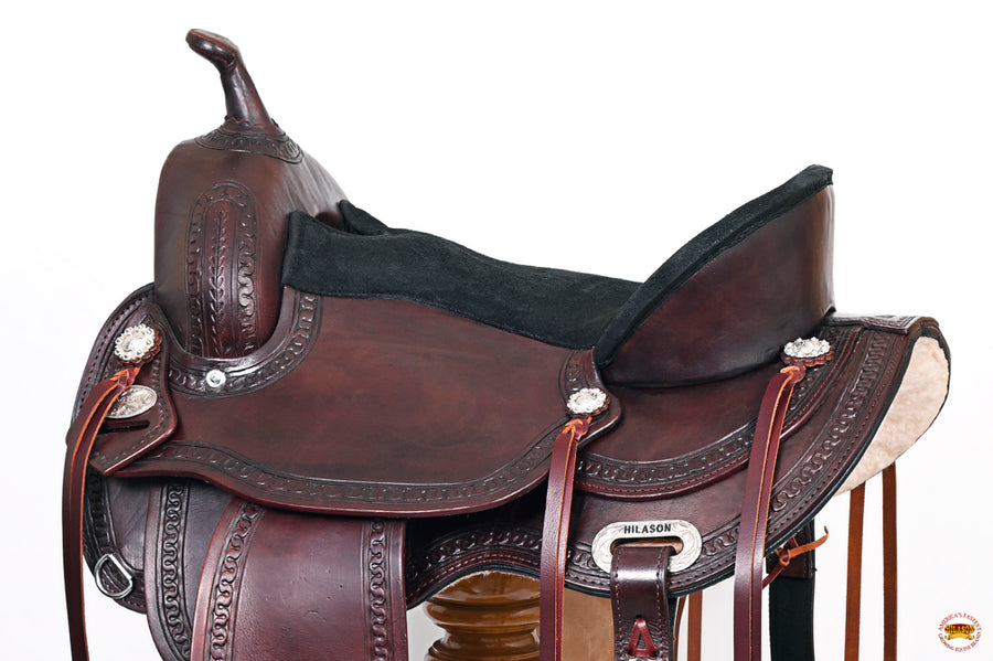 HILASON Western Horse Saddle American Leather Flex Tree Trail & Pleasure Chocolate Brown | for Horses