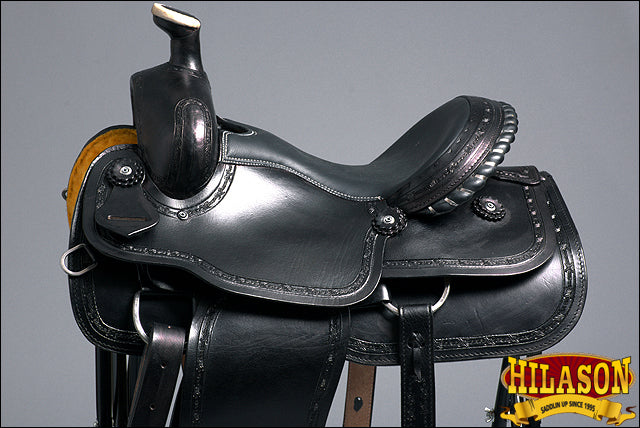 HILASON Western Horse Saddle American Leather Ranch Roping Trail Black | Hand Tooled Wade & For Horses