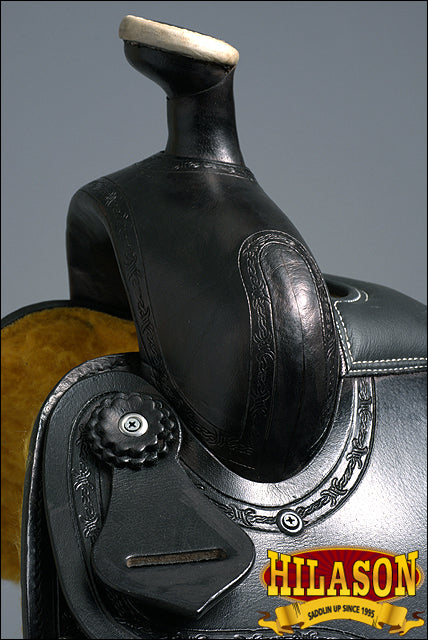 HILASON Western Horse Saddle American Leather Ranch Roping Trail Black | Hand Tooled Wade & For Horses