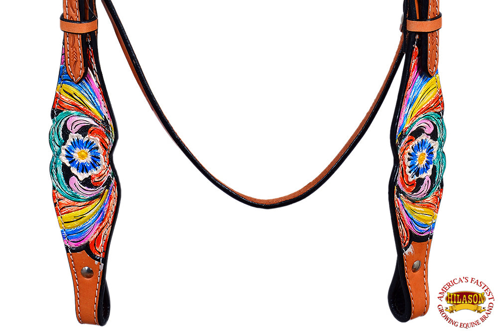 Hilason Western Horse Headstall Bridle American Leather Fringes