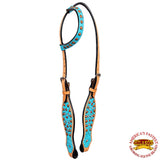 HILASON Western Horse One Ear Headstall Bridle American Leather Crocodile | for Horses Headstalls