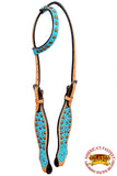 HILASON Western Horse One Ear Headstall Bridle American Leather Crocodile | for Horses Headstalls