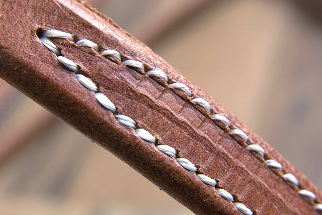 Hilason Hermann Oak Leather Chicago Screw Cheek Horse Knotted Browband Headstall